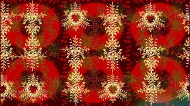 Kar tanesi basit bir çizim kalıbı. Soyut duvar kâğıdı, ambalaj dekorasyonu. Kışın sembolü, mutlu noeller, mutlu yeni yıl kutlamaları Raster. Kırmızı, kahverengi ve sarı renkler üzerine resim.