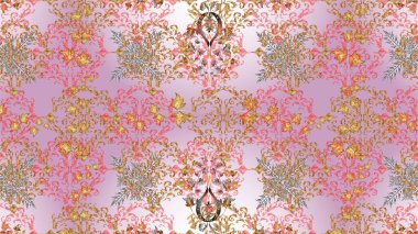 Soyut etnik raster kusursuz desen. Kabile sanatı boho baskısı, klasik çiçek arkaplanı. Arkaplan dokusu, duvar kağıdı, çiçek teması nötr, pembe ve bej renkleri.