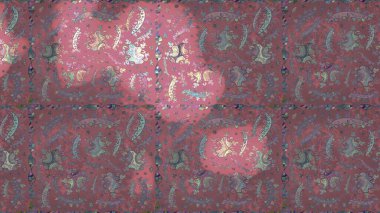 Parlak çiçekli kolaj çiçekleri pembe, mor ve gri. Çiçekli zambakların eskiz geçmişi. Çiçek tasarımı için inanılmaz kolaj cennet tarzı..