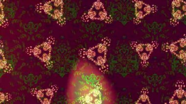 Renkli unsurlarla hareketli arka plan görüntüleri. Çiçekler. Eski model. Bayrak tarzı. Video kaydı. Şablon. Döngü. Kusursuz..