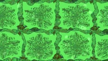 Renkli unsurlarla hareketli arka plan görüntüleri. Çiçekler. Eski model. Bayrak tarzı. Video kaydı. Şablon. Döngü. Kusursuz..