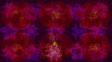 Renkli unsurlarla hareketli arka plan görüntüleri. Çiçekler. Eski model. Bayrak tarzı. Video kaydı. Şablon. Döngü. Kusursuz..