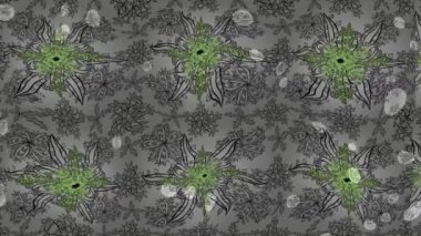 Renkli unsurlarla hareketli arka plan görüntüleri. Çiçekler. Eski model. Bayrak tarzı. Video kaydı. Şablon. Döngü. Kusursuz..