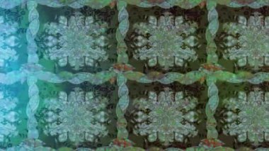 Renkli unsurlarla hareketli arka plan görüntüleri. Çiçekler. Eski model. Bayrak tarzı. Video kaydı. Şablon. Döngü. Kusursuz..