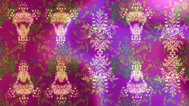 Yeni yıl kar tanesi. Mor, mor ve yeşil renkler üzerine şirin soyut kar tanesi raster tasarımı. Düz kar karalama ikonları, kar taneleri silueti Noel afişi için, kartlar.