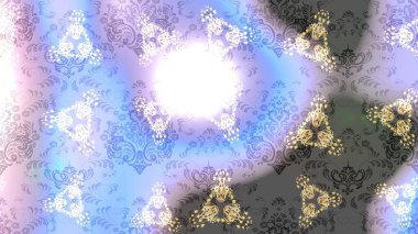 Nakış desenli çiçek deseni. Renkli grunge, koloni, gri ve mavi çiçeklerle soyut bir arka plan oluşturur. İzler, kumaş, duvar kağıtları, tekstil için raster dokusu.