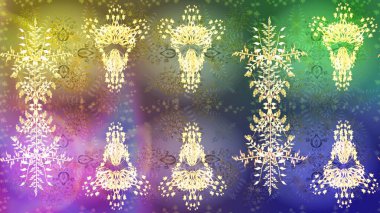 Raster illustration. Christmas festive background. Christmas snowflake of decoration on snow.