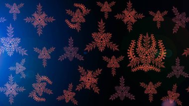 Kar Tanesi Simgesi. Kar Tanesi Raster illüstrasyonu. Siyah, mavi ve kahverengi renklerde izole edilmiş. Kış kar taneleri.