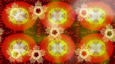 Raster illustration. Christmas festive background. Christmas snowflake of decoration on snow.