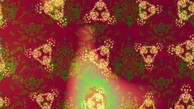 Çiçek desenli eskiz. Gömlek baskısı için çiçek boyası. Kırmızı, yeşil ve kahverengi renkte çiçekler.