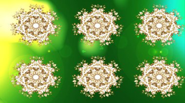 Renk arka plan üzerinde izole soyut kar taneleri ile düz tasarım. Snowflakes desen. Kar tanesi renkli desen. Raster kar taneleri arka plan. Raster illüstrasyon.