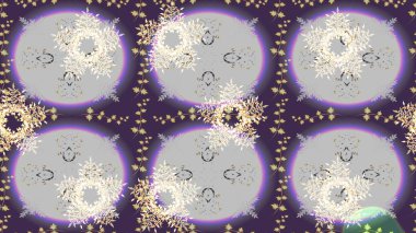 Raster illüstrasyonu. Yılbaşı kış tasarımı için renkli kar taneleri. Kar tanesi karalaması grafikleri elle çizilmiş.