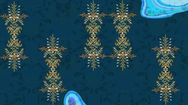 Çiçek desenli eskiz. Mavi, nötr ve gri renkte çiçekler. Renkli Bahar Teması eskiz kalıbı. Düz Çiçek Elementleri Tasarım Raster illüstrasyonu.