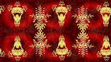 Raster illüstrasyonu. Kar taneleri deseni. Kar tanesi rengarenk desen. Raster kar taneleri arka planda. Soyut kar taneleri arkaplanda izole edilmiş düz tasarım.