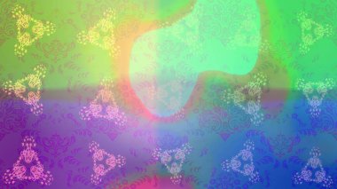 Raster illüstrasyonu. Yıldızlı ve düşen kar taneleriyle büyülü altın tatil soyut arka plan. Noel yeşili, mavi ve menekşeler.