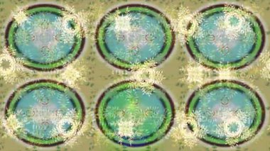 Renkli unsurlarla hareketli arka plan görüntüleri. Çiçekler. Eski model. Bayrak tarzı. Video kaydı. Şablon. Döngü. Kusursuz..