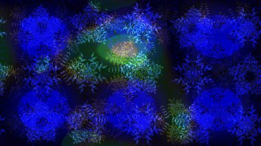 Kar Tanesi Simgesi. Kar taneleri mavi, siyah ve gri renklerde izole edilmiş. Raster illüstrasyonu. Raster illüstrasyonu.