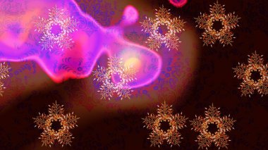 Siyah, kahverengi ve mor renkli suluboya kar taneleri. Kışın sembolü. Güzel dekorasyon. Raster çizimi kar taneleri.