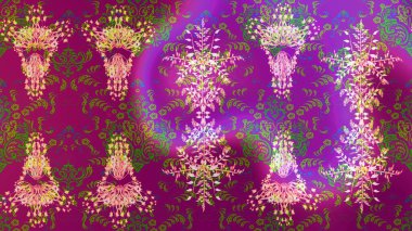 Renkli arka planda güzel kar taneleri. Raster kar taneleri deseni. Raster illüstrasyonu.