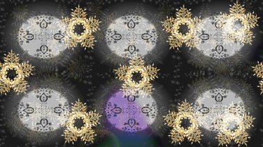 Noel süsleri ve Noel süsleri. Raster Noel soyut renkli arkaplan ve düşen kar tanesi.