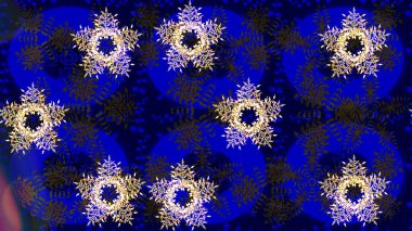 Raster illüstrasyonu. Kar taneli, mavi, siyah ve gri renkler. Raster Noel soyut renkli arkaplan ve tatlı kar tanesi.