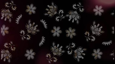 Güzel kumaş deseni. Raster suluboya çiçek deseni, narin çiçekler, siyah, gri ve kahverengi çiçekler, tebrik kartı şablonu.