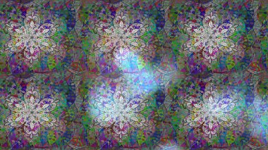 Çiçek deseni. Gri, yeşil ve mavi renklerde çiçeksiz. Şatafatlı bahar bahçesi dokusu. Raster illüstrasyonu. Çiçekler gri, yeşil ve mavi renklerde.