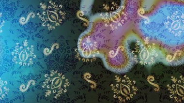 Eskiz arkaplan modeli. Raster illüstrasyonu. Suluboya, elle çizilmiş. Mavi yapraklı yabani çiçekler, gri ve nötr renkler.