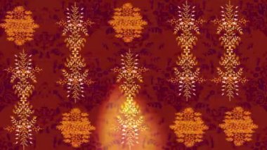 Renkli unsurlarla hareketli arka plan görüntüleri. Çiçekler. Eski model. Bayrak tarzı. Video kaydı. Şablon. Döngü. Kusursuz..