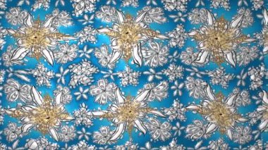 Renkli unsurlarla hareketli arka plan görüntüleri. Çiçekler. Eski model. Bayrak tarzı. Video kaydı. Şablon. Döngü. Kusursuz..