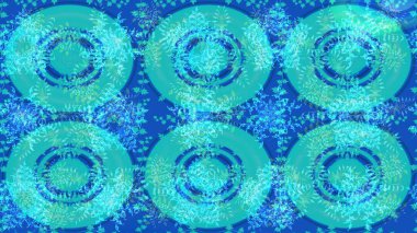 Renkli kar taneleri Raster çizimi. Güzel bir kış süsü. Mavi, yeşil ve nötr kar tanelerinden izole edilmiş..