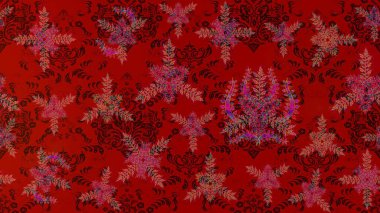 Yumuşak, bahar çiçekli arka plan. Çiçekli karalama şeklinde Raster çiçek deseni. Kırmızı, kahverengi ve mor renkte çiçekler.