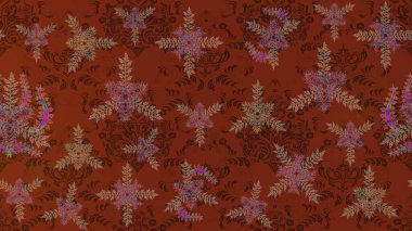 Raster Noel soyut renkli arka plan ve düşen kar tanesi. Noel süslemeleri ve Noel süslemeleri.