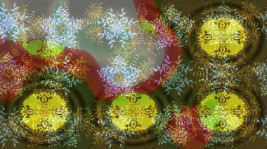 Kahverengi, yeşil ve gri renkler üzerine şirin soyut kar tanesi raster tasarımı. Yeni yıl kar tanesi. Düz kar karalama ikonları, kar taneleri silueti Noel afişi için, kartlar.