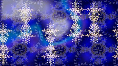 Renkli kar taneleri Raster çizimi. Güzel bir kış süsü. Raster mavisi, menekşe ve nötr kar tanesinden izole edilmiş..