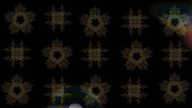 Kış kar tanesi, raster arka plan. Renkli arka planda izole kar taneleri. Yüzey için tekrarlanan doku, ambalaj kağıdı, siyah, kahverengi ve gri renkler. Raster illüstrasyonu.