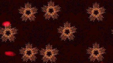 Kar Tanesi Simgesi. Kar Tanesi Raster illüstrasyonu. Siyah, kahverengi ve kırmızı renklerde izole edilmiş. Kış kar taneleri.