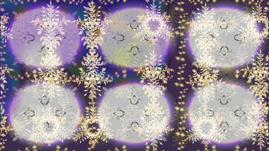 Bokeh 'ler ve kar taneleriyle dekoratif Noel arkaplanı. Raster illüstrasyonu.