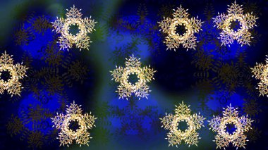 Basit bir kar tanesi. Mavi, siyah ve gri renkler üzerine illüstrasyon. Soyut duvar kâğıdı, ambalaj dekorasyonu. Kışın sembolü, mutlu noeller, mutlu yeni yıl kutlaması Raster illüstrasyonu..