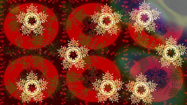 stock image Isolated watercolor snowflakes on red, brown and green colors. Symbol of winter. Beautiful decoration. Raster illustration snowflakes.