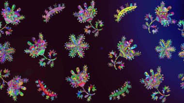 Küçük çiçekteki sevimli çiçek deseni. Raster deseni. Yumuşak, yaz çiçekleri kahverengi, siyah ve mavi renklerde. Raster illüstrasyonu.