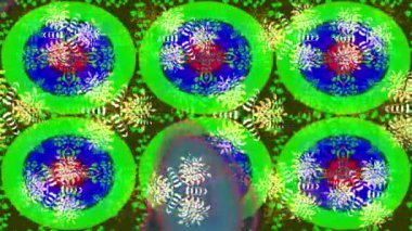 Renkli unsurlarla hareketli arka plan görüntüleri. Çiçekler. Eski model. Bayrak tarzı. Video kaydı. Şablon. Döngü. Kusursuz..