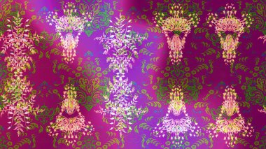 Karalama çiçekleri çizim kalıbı. Raster deseni. Mor, mor ve yeşil el çizimi desen. Sanat küçük, menekşe ve yeşil renkli çiçekler ve arkaplan bırakıyor.