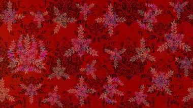 Tekrarlayan çiçek arkaplanı, zarif kırmızı, kahverengi ve mor çiçek duvar kağıdı. Kırmızı, kahverengi ve mor renkler üzerine çiçek desenli çizimler, el yapımı papatyalar, papatyalar..