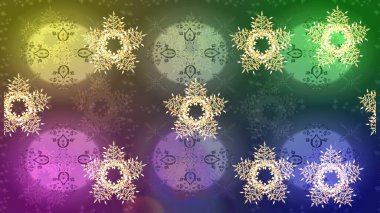 Yeşil, mor ve nötr renklerde suluboya kar taneleri. Kışın sembolü. Güzel dekorasyon. İllüstrasyon kar tanesi.