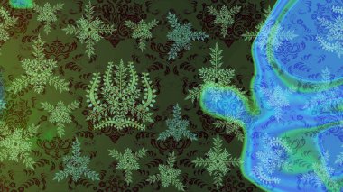 Snowflakes desen. Raster kar taneleri arka plan. Kar tanesi renkli desen. Renk arka plan üzerinde izole soyut kar taneleri ile düz tasarım. Raster illüstrasyon.