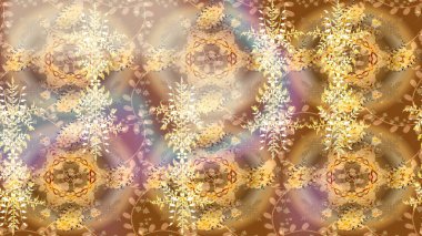 Sihirli bej rengi, kahverengi ve nötr tatil soyut arka planı yıldız ve düşen kar taneleri. Raster illüstrasyonu. Noel bej, kahverengi ve nötr.