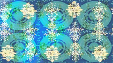 Kar Tanesi Simgesi. Kar Tanesi Raster illüstrasyonu. Kış kar tanesi. Mavi, yeşil ve nötr renklerde izole edilmiş.