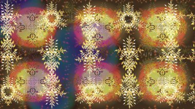 Renkli arka planda izole tatlı kar taneleri. Raster illüstrasyonu. Renkli kar taneleri. Kar tanesi raster deseni.