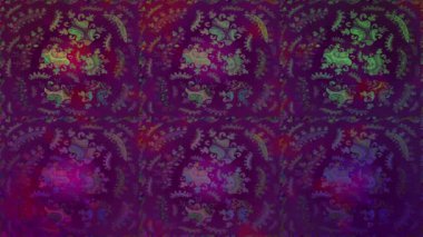 Renkli unsurlarla hareketli arka plan görüntüleri. Çiçekler. Eski model. Bayrak tarzı. Video kaydı. Şablon. Döngü. Kusursuz..